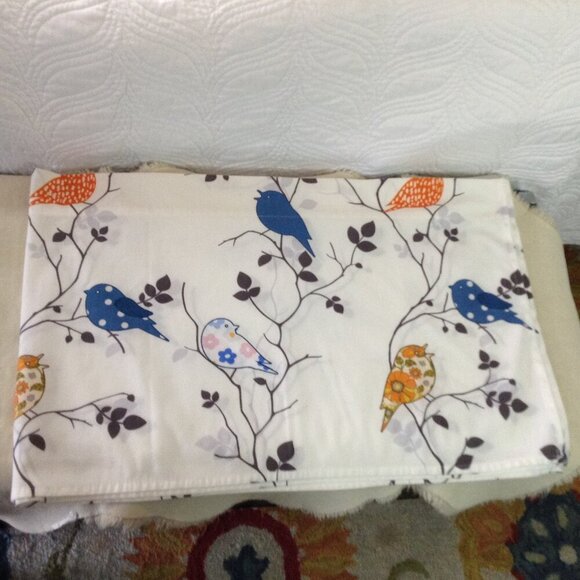 Pair of Charming Bird Bedroom Curtain toppers.  Hippie chic, Bohemian. 54" x 17" - Picture 2 of 4